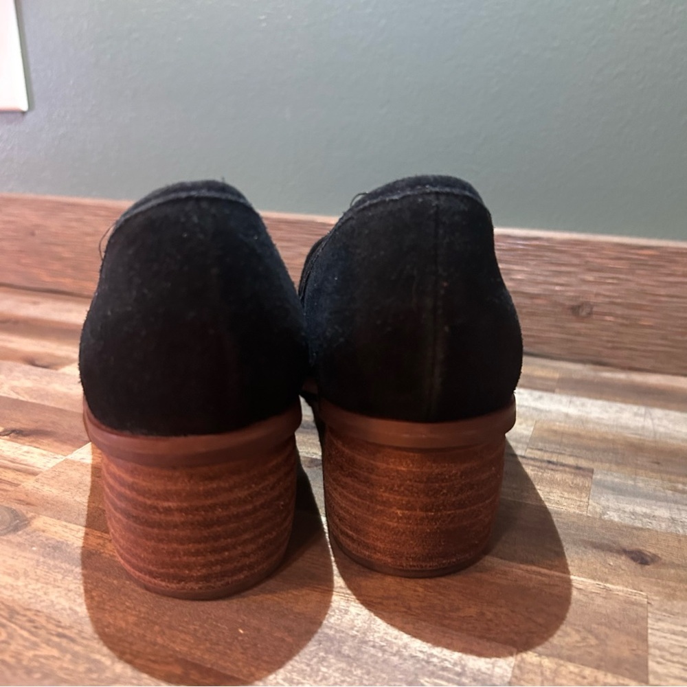 Sofft Black Suede Slip-On Loafers Block Heel Comfort Shoes Women’s 8.5 - Picture 3 of 10